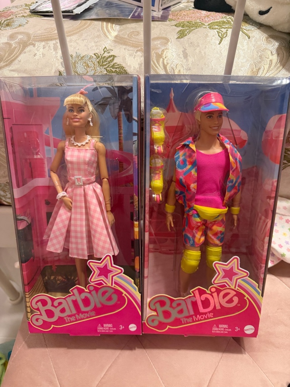 Barbie Pink Gingham Doll & Neon Ken Roller Duo